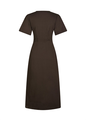 Ilsie linen kjole Dark Brown Neo Noir 